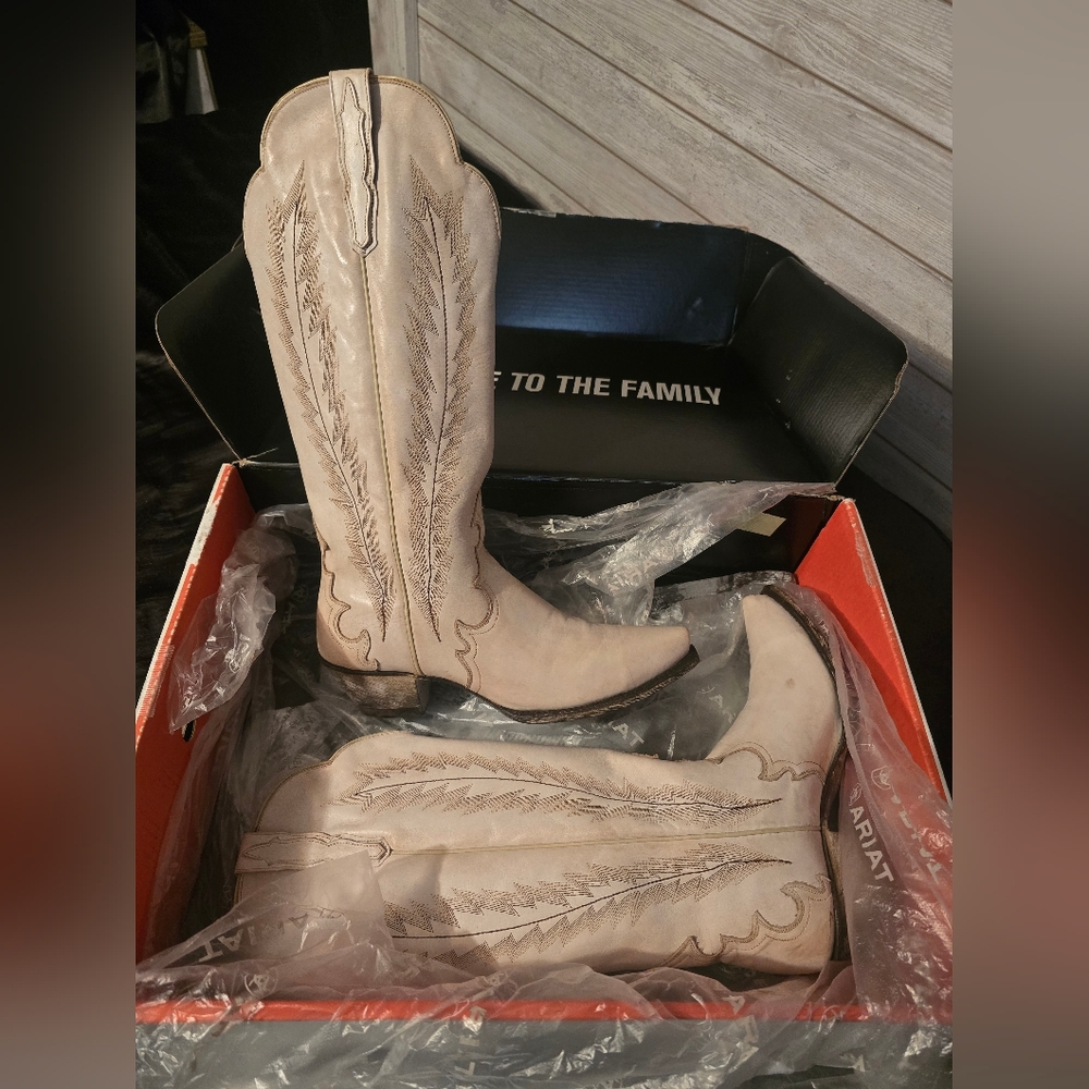 Cream Western Boots
